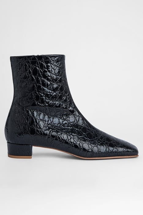 ESTE BOOT BLACK CIRCULAR CROCO EMBOSSED LEATHER BLACK 1