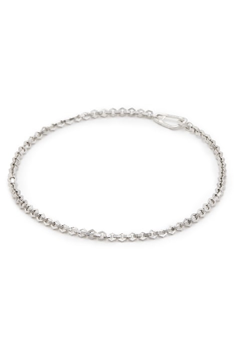 HEX CHAIN NECKLACE WARM SILVER 1