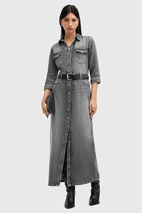 BLAIR LS DENIM DRESS WASHED BLACK 4