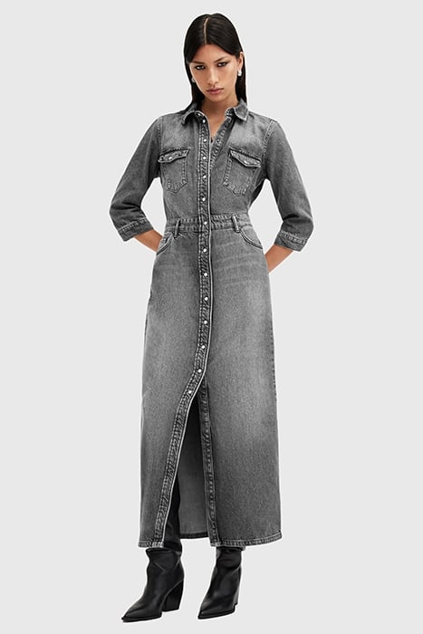 BLAIR LS DENIM DRESS WASHED BLACK 1