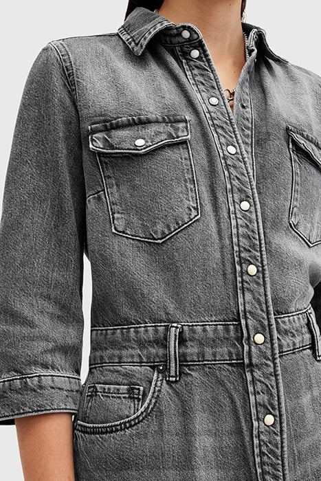 BLAIR LS DENIM DRESS WASHED BLACK 7