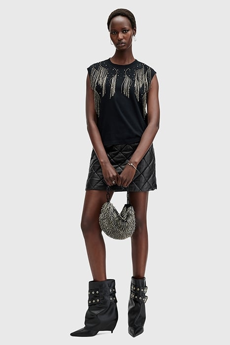 OTTIE QUILT SKIRT BLACK 5