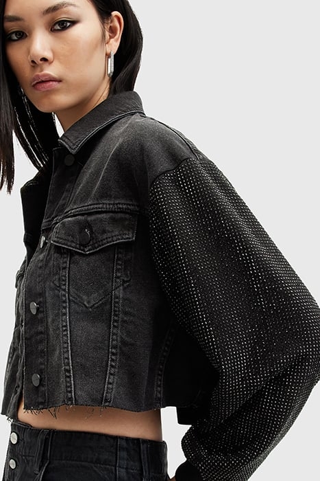 ANDERS EMB SHACKET WASHED BLACK 6