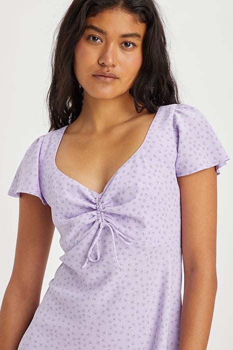 SKYLAR FLUTTER SLV DRESS JANE FLORAL PUR 6