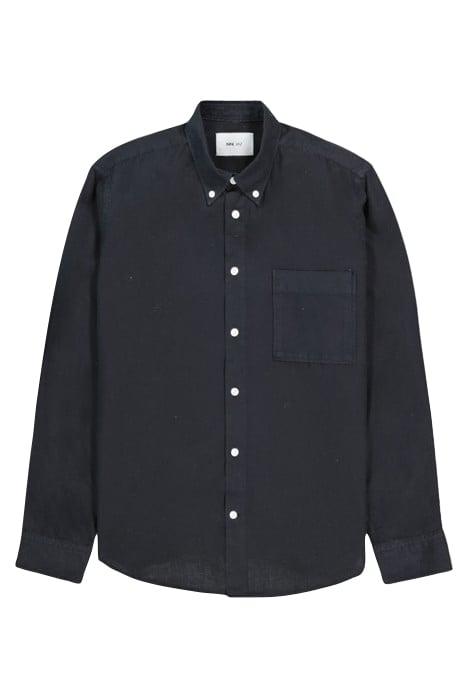 ARNE BD LONG SLEEVE BUTTON DOWN SHIRT, NORMAL FIT, BLACK 3
