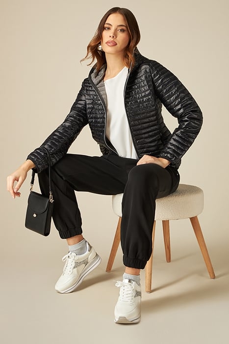 LIGHTWEIGHT DOWN JACKET WITH STRIPED LINING BLACK 4