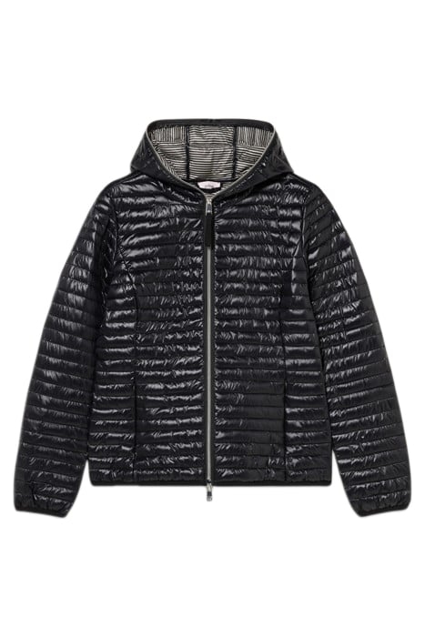 LIGHTWEIGHT DOWN JACKET WITH STRIPED LINING BLACK 3