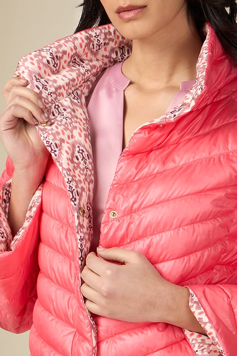 REVERSIBLE CAPE DOWN JACKET PINK 4