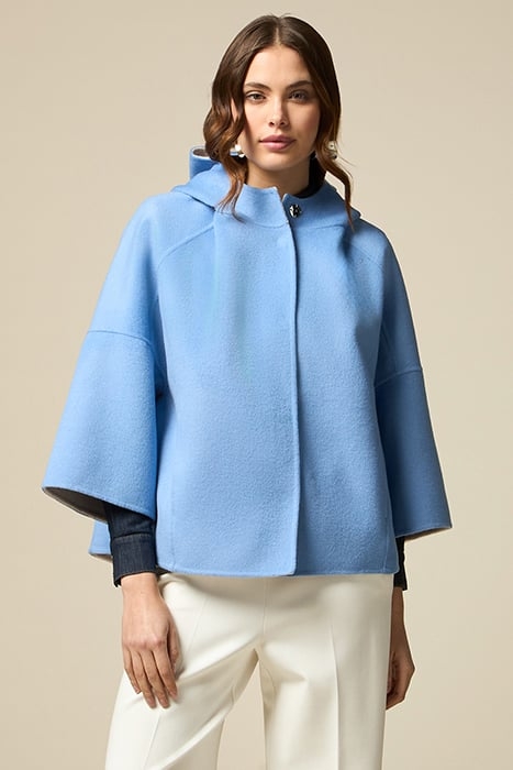 WOOL BLEND CLOTH CAPE BLUE 1