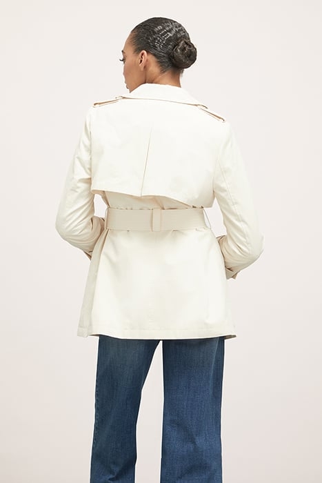 SHORT DOUBLE-BREASTED TRENCH COAT NATURAL 2