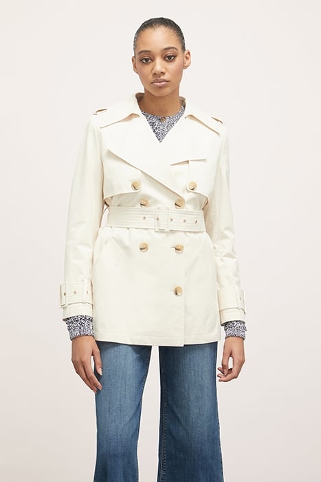 SHORT DOUBLE-BREASTED TRENCH COAT NATURAL 1