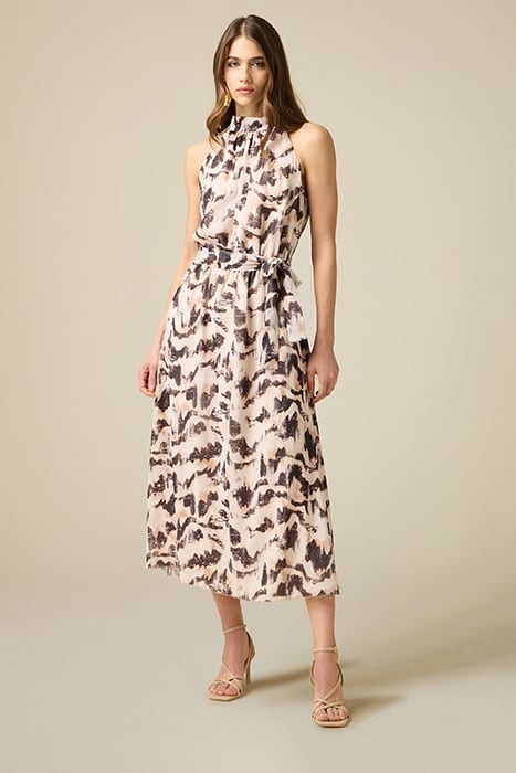 LONG MARBLE PATTERNED DRESS WHITE 1