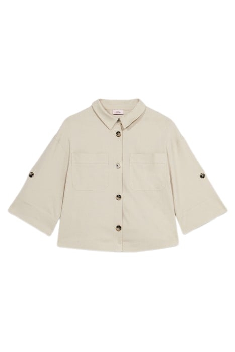 LINEN BLEND BOXY JACKET NATURAL 3