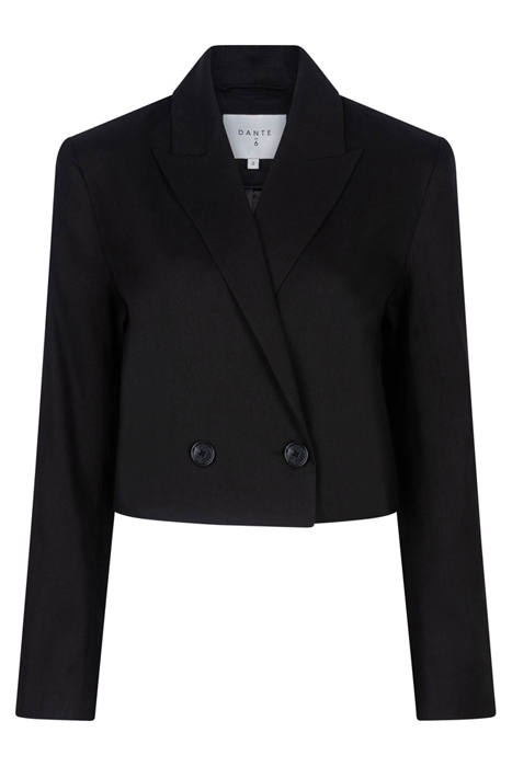 ACEDIA CROPPED LINEN BLAZER RAVEN 8