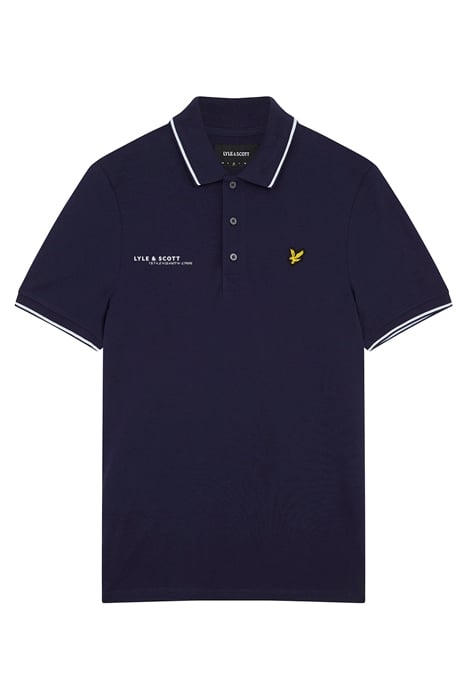 CO-ORDINATE PRINT TIPPED POLO SHIRT NAVY/ WHITE 4