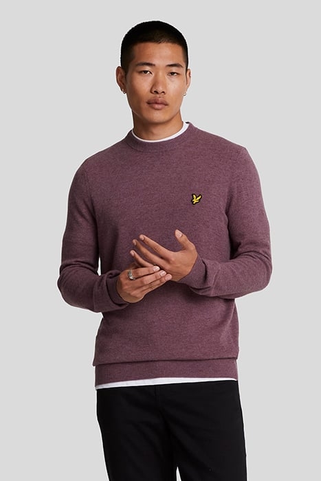 LAMBSWOOL BLEND CREW NECK JUMPER HIGHLAND MAUVE MARL 1