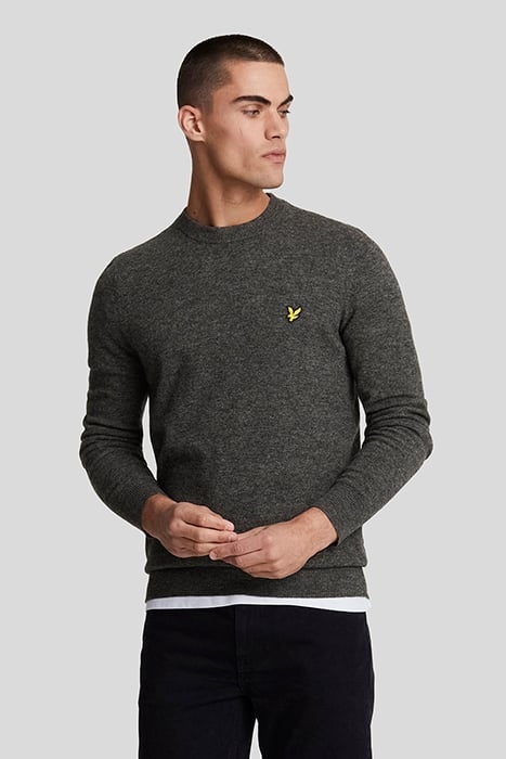 LAMBSWOOL BLEND CREW NECK JUMPER GUNMETAL MARL 1