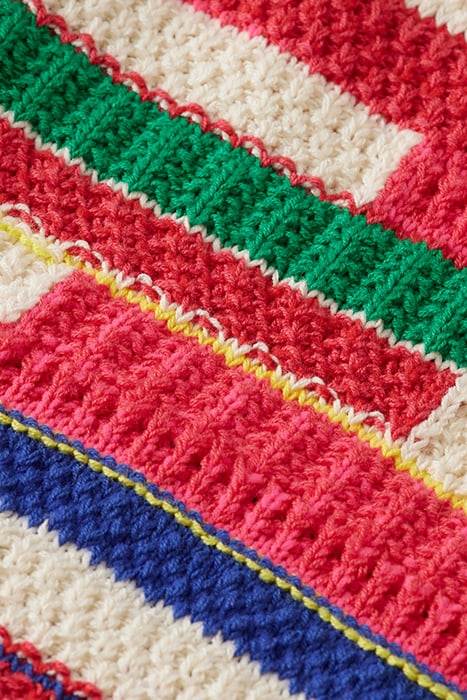 MULTICOLOURED INTARSIA KNITTED CARDIGAN MULTI STRIPE 8