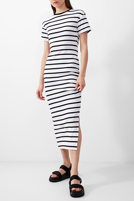 RASSIA STRIPE SS DRESS BLACK/WHITE 1