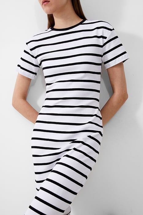 RASSIA STRIPE SS DRESS BLACK/WHITE 4
