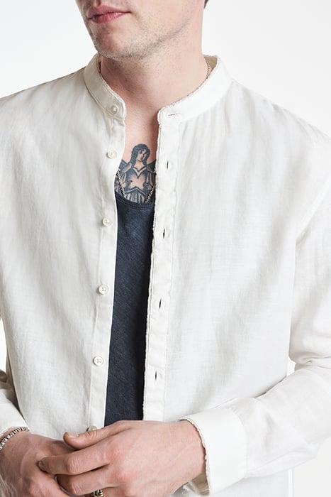 SLIM FIT BAND COLLAR WHITE 3