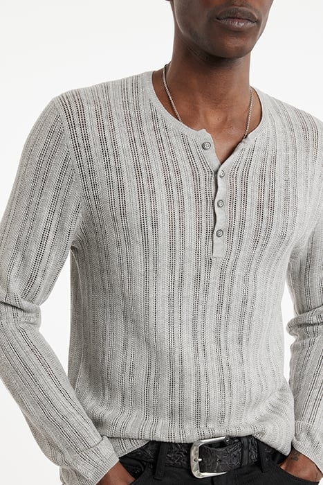 SALETE REGULAR FIT HENLEY LT GREY HTHR 3