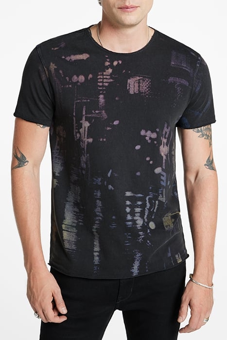 SS RAW EDGE TEE - CITY LIGHTS CHARCOAL 1