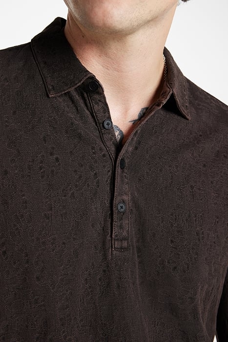 ADAM LS POLO IN FREEFORM DARK BROWN 3