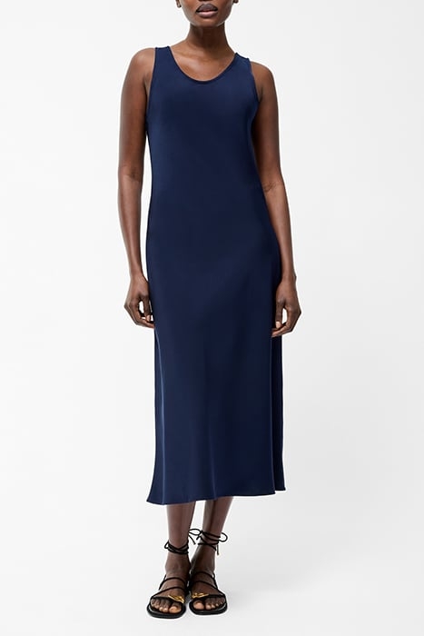 SCOOP SATIN SLIP DRESS MIDNIGHT 1