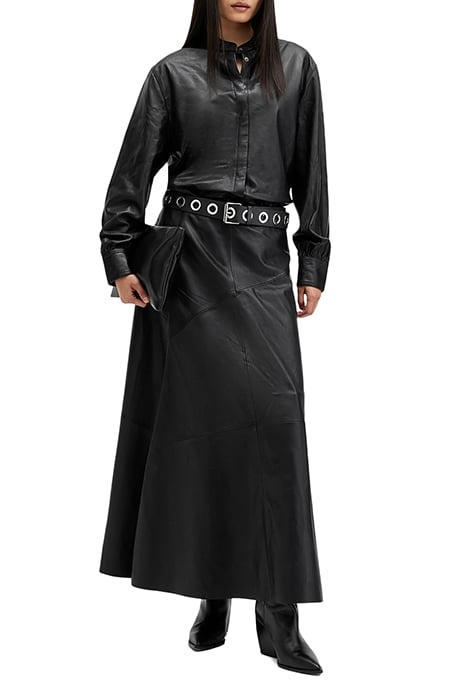 SARA LEATHER SHIRT BLACK 3