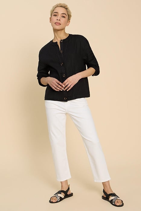 ADELE LINEN JACKET PURE BLACK 1