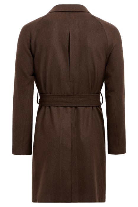 DARK BROWN BELTED OVERCOAT 5