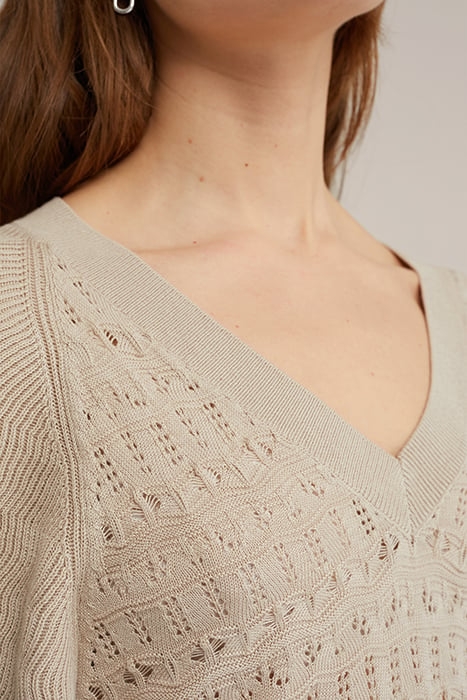 KNITTED PULLOVER BEIGE 5