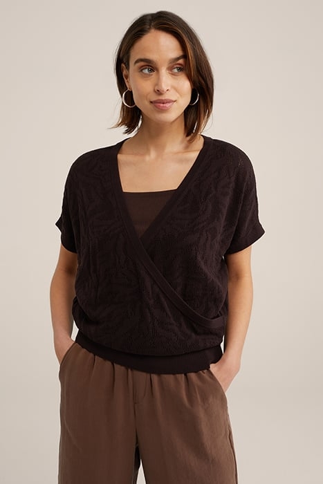 KNITTED PULLOVER DARK BROWN 1