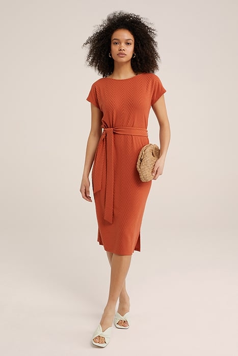 DRESS MIDI CINNAMON BROWN 1