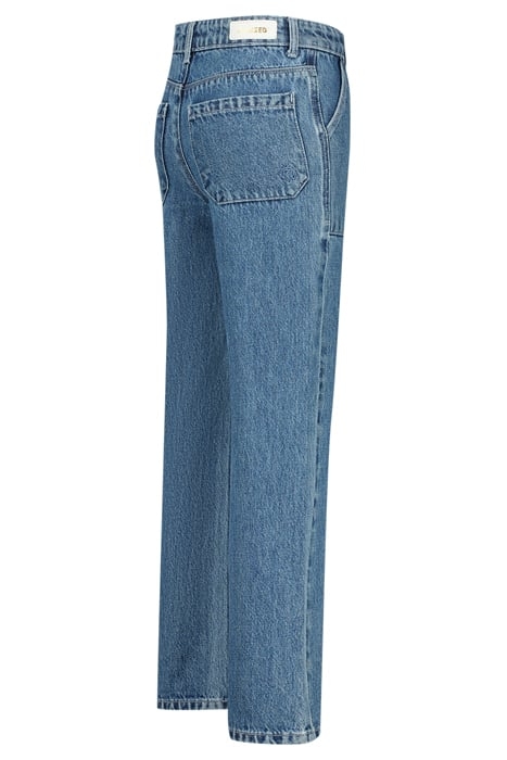 GIRLS MISSISSIPPI WORKER JEANS MID BLUE STONE 3