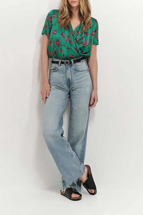 COREY - GREEN GRASS LENZING™ ECOVERO™ FESTIVE FLOWER PRINT T 2