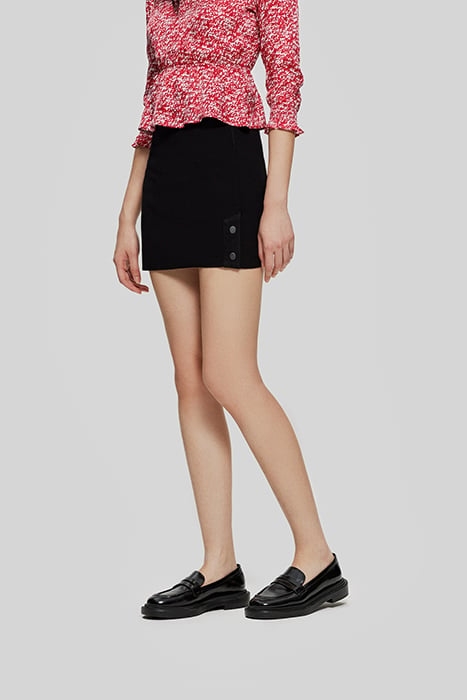 BLACK KNIT A-LINE SHORT SKIRT 1