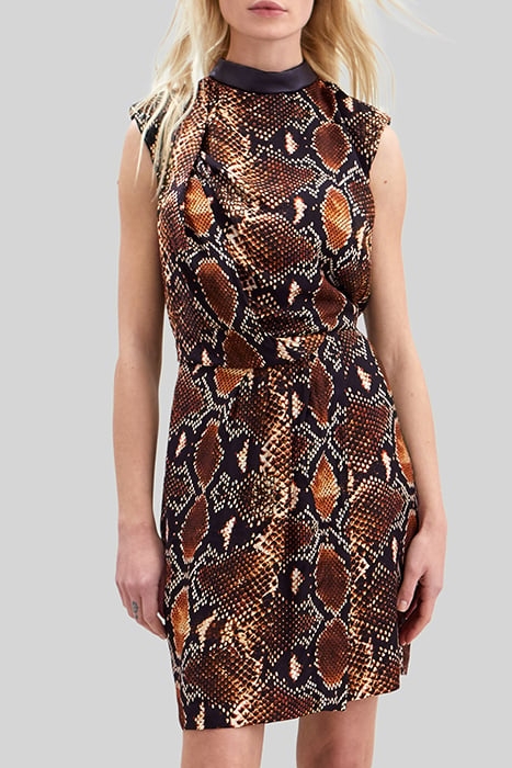 PURE EDITION–MAHOGANY DRESS WITH ROCK PYTHON PRINT 1