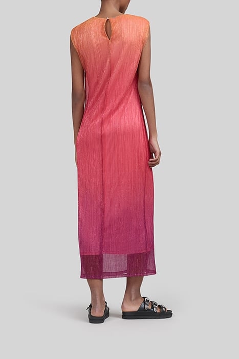 METALLIC MANDARIN LONG DRESS WITH DEEP DYE EFFECT 2