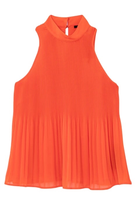 ORANGE RECYCLED PLEATED TOP WITH AMERICAN ARMHOLES 5