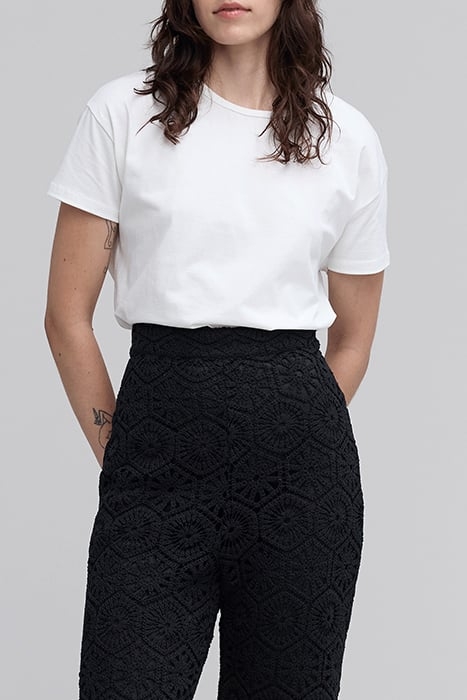 WHITE KNOTTED ORGANIC COTTON T-SHIRT 1