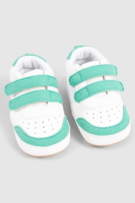 BABY BOYS’ GREEN AND WHITE TRAINERS WITH VELCRO 5