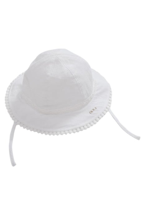 BABY GIRLS’ OFF-WHITE HAT WITH LACE BRAID 2
