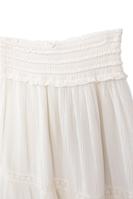 GIRLS’ OFF-WHITE LONG SKIRT WITH LACE AND SMOCKED WAIST 3