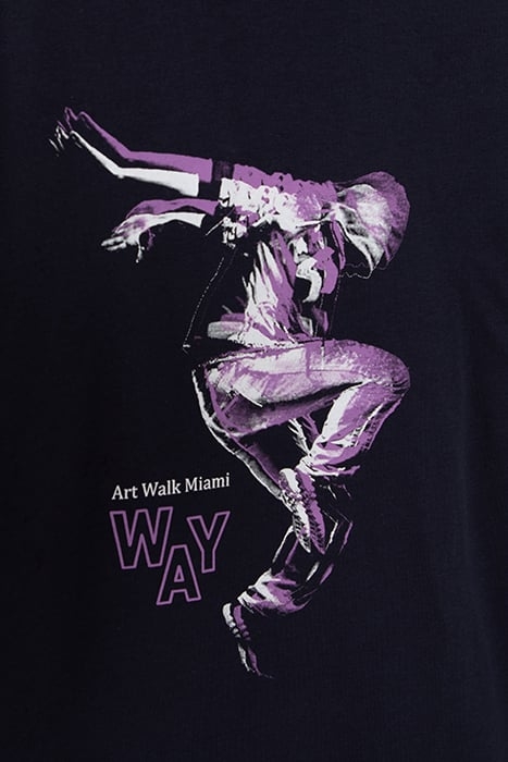 BOYS' NAVY ORGANIC COTTON T-SHIRT, DANCER IMAGE 5