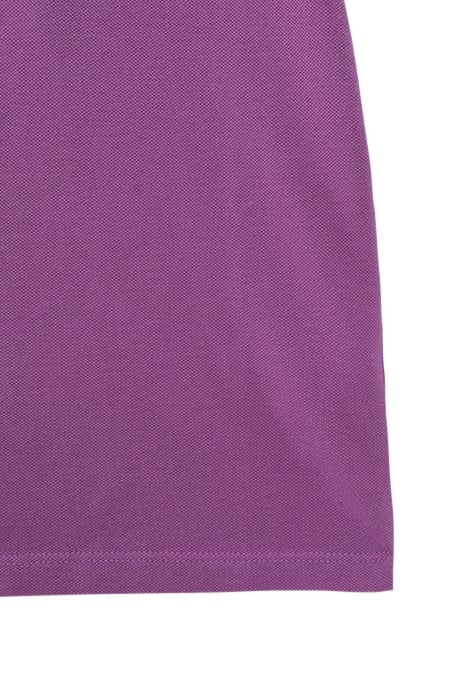 BOYS’ PURPLE PIQUE KNIT POLO SHIRT WITH STRIPED RIBBING 6