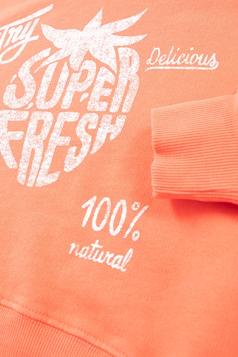 GIRLS’ RED HOODIE WITH SLOGAN STRAWBERRY PRINT 4