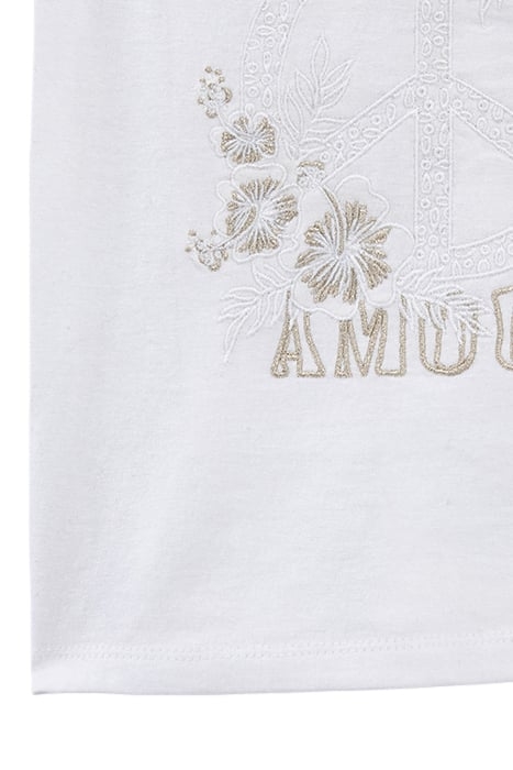 GIRLS’ WHITE ORGANIC COTTON PEACE&LOVE VEST TOP 4