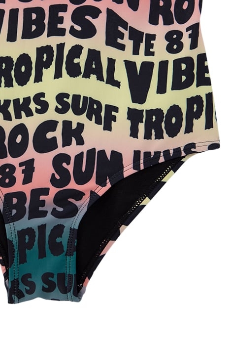 GIRLS’ BLACK SWIMSUIT WITH LETTER PRINT 5